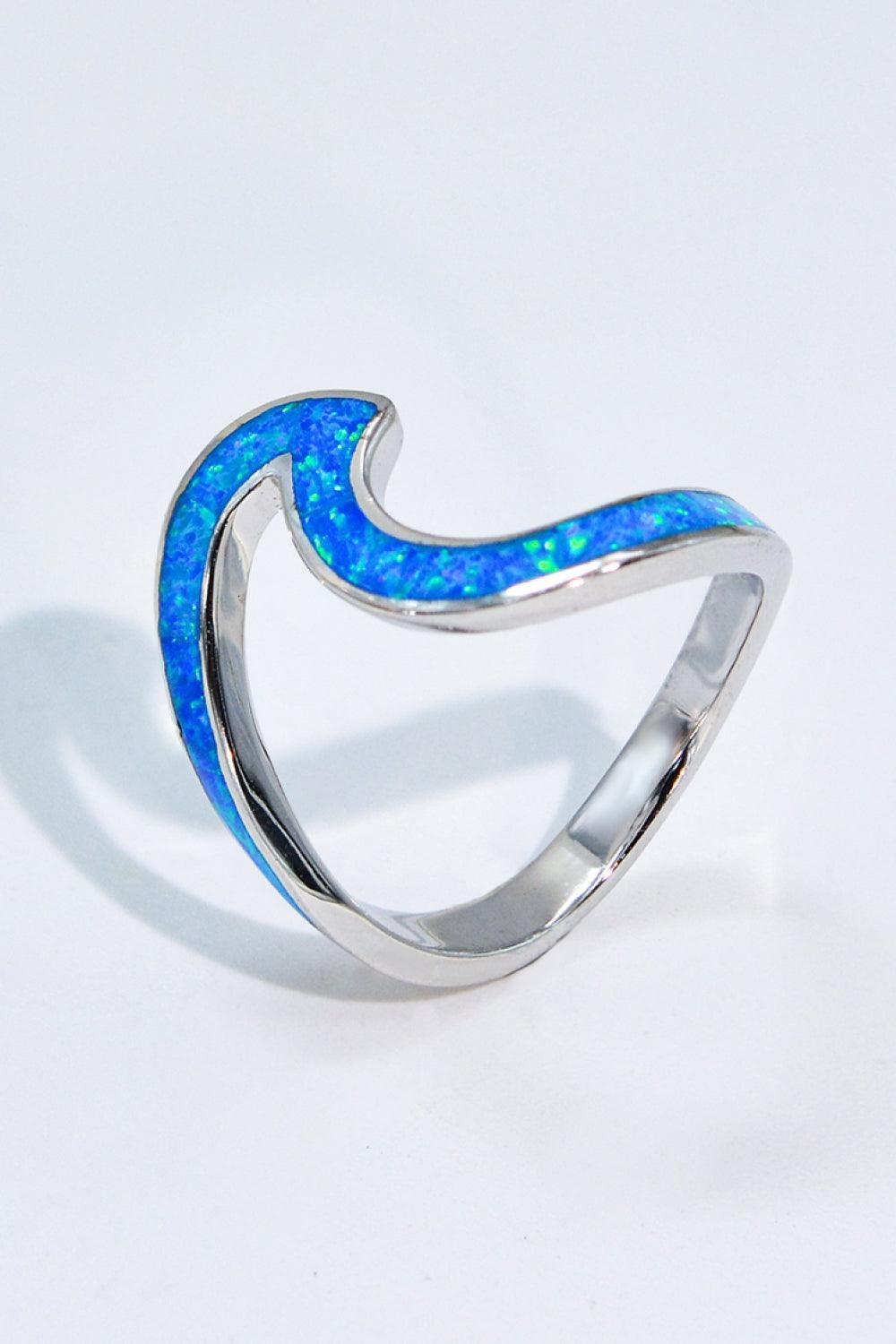 Matchless 925 Sterling Silver Cobalt Blue Opal Ring - MXSTUDIO.COM