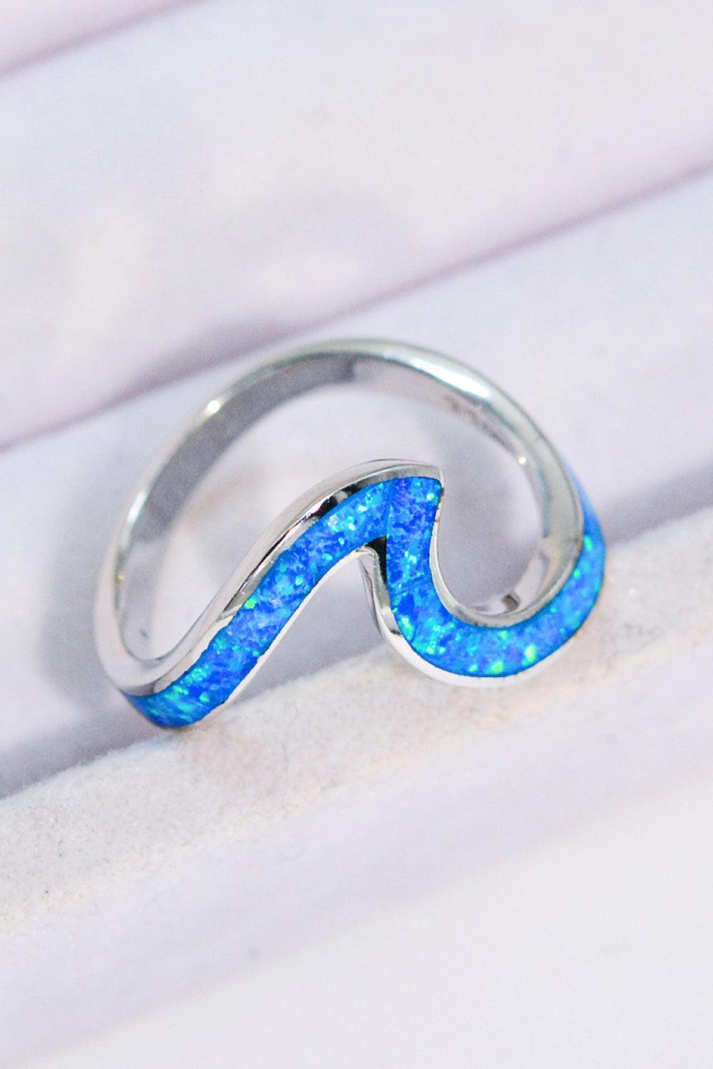 Matchless 925 Sterling Silver Cobalt Blue Opal Ring - MXSTUDIO.COM