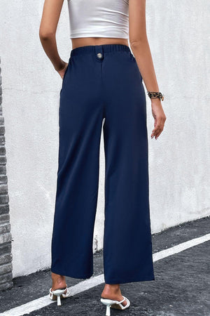 Me Time Pleated Waist High Rise Wide Leg Pants - MXSTUDIO.COM