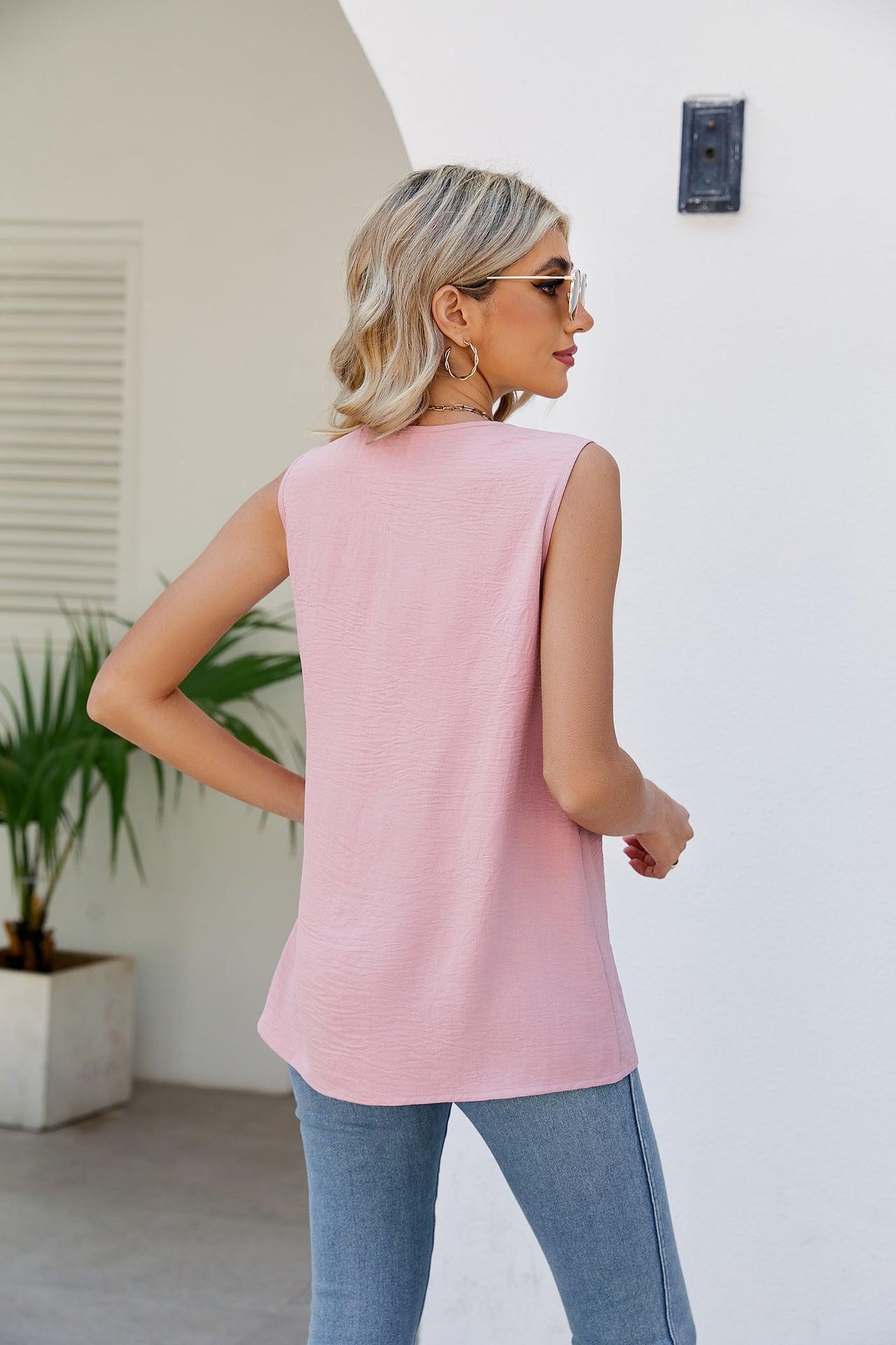 Me Time Tunic V-Neck Tank Top - MXSTUDIO.COM