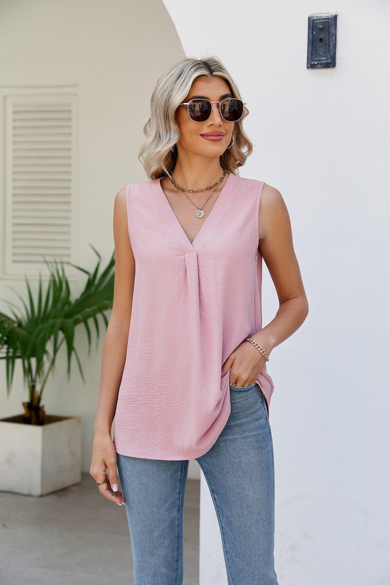 Me Time Tunic V-Neck Tank Top - MXSTUDIO.COM