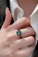 Meaningful Day 925 Sterling Silver Paraiba Tourmaline Ring - MXSTUDIO.COM