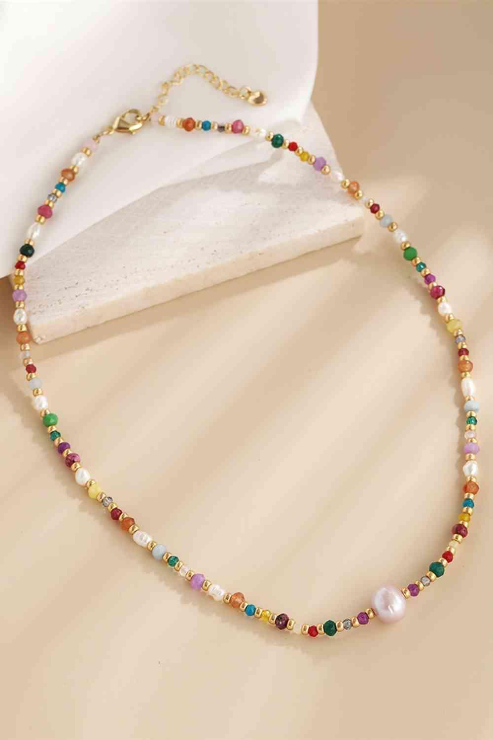 Meaningful Multicolored Beaded Necklace-MXSTUDIO.COM