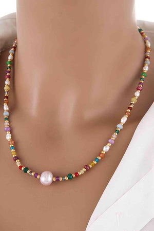 Meaningful Multicolored Beaded Necklace-MXSTUDIO.COM