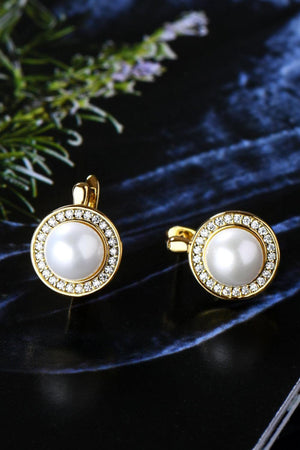 Mega Cool Inlaid Pearl Moissanite Earrings - MXSTUDIO.COM