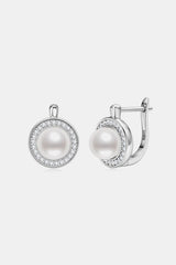 Mega Cool Inlaid Pearl Moissanite Earrings - MXSTUDIO.COM