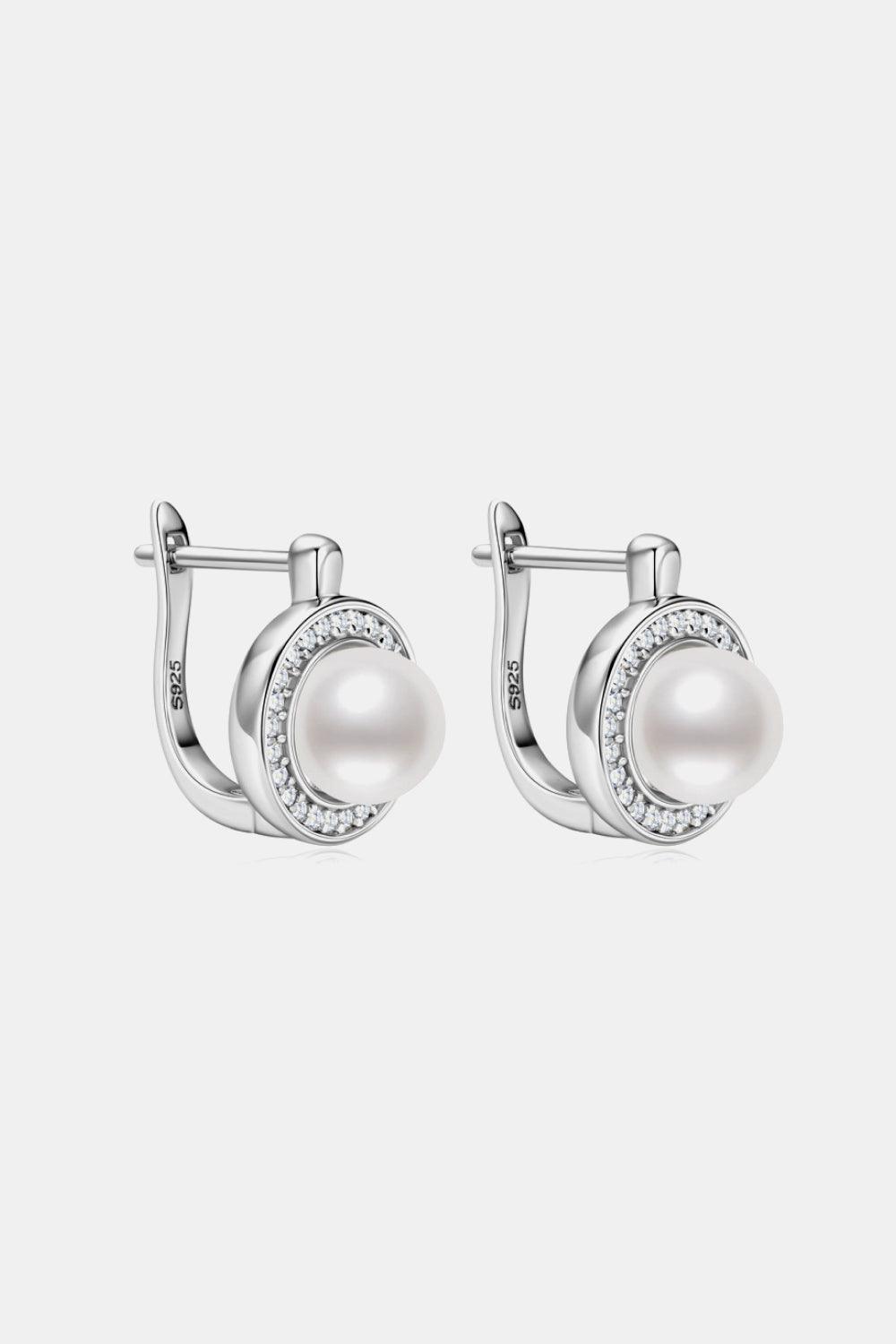 Mega Cool Inlaid Pearl Moissanite Earrings - MXSTUDIO.COM