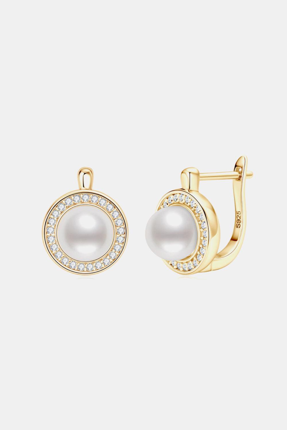 Mega Cool Inlaid Pearl Moissanite Earrings - MXSTUDIO.COM