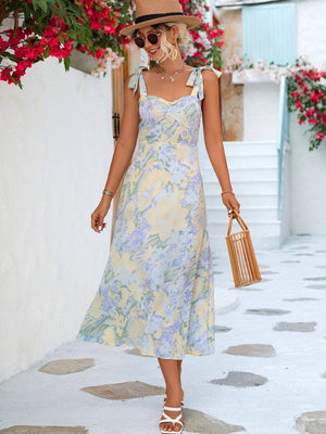 Mellow Floral Sweetheart Neck Dress - MXSTUDIO.COM