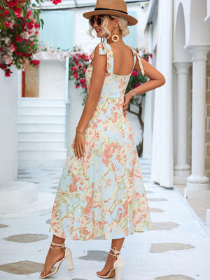 Mellow Floral Sweetheart Neck Dress - MXSTUDIO.COM