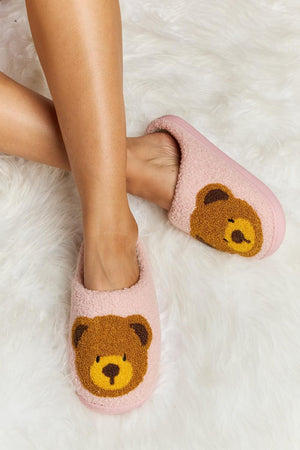 Melody Adorable Slip-On Teddy Bear Print Plush Slippers - MXSTUDIO.COM