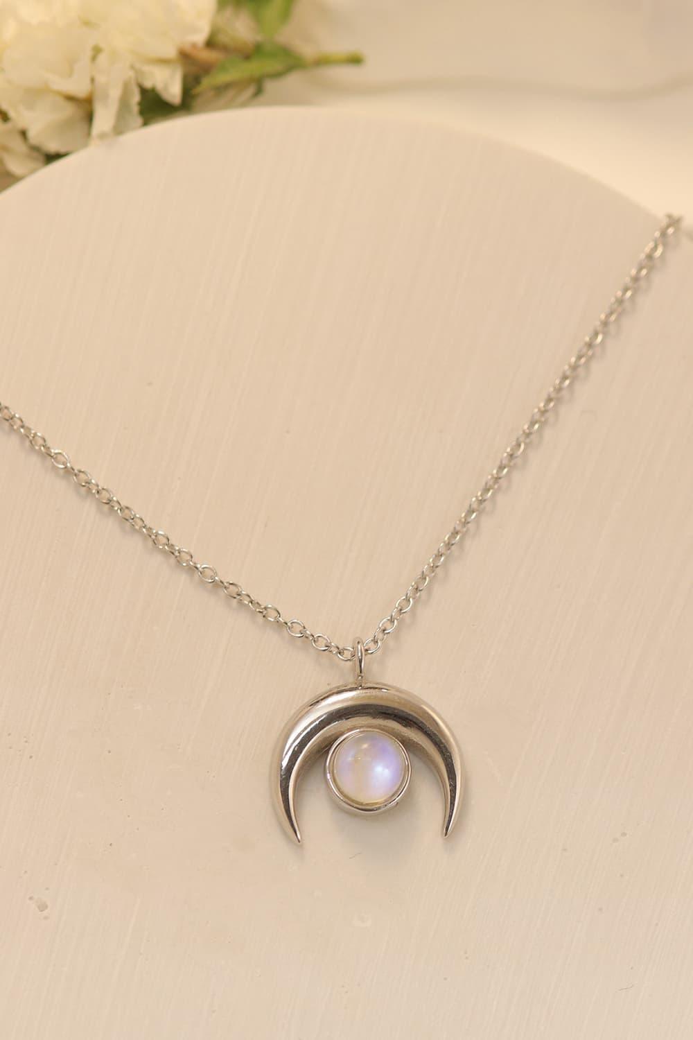 Memorable Natural Moonstone 925 Sterling Silver Necklace - MXSTUDIO.COM