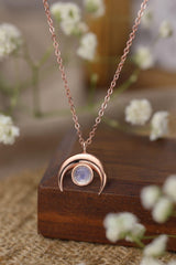 Memorable Natural Moonstone 925 Sterling Silver Necklace - MXSTUDIO.COM