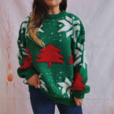 Memorable Time Long Sleeve Snowflake Sweater-MXSTUDIO.COM