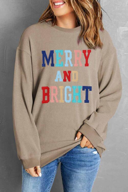 Merry And Bright Christmas Sweatshirt-MXSTUDIO.COM