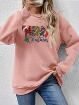 Merry Christmas Graphic Dropped Shoulder Festive Sweatshirt-MXSTUDIO.COM