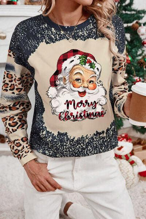 Merry Christmas Leopard Santa Claus Sweatshirt-MXSTUDIO.COM