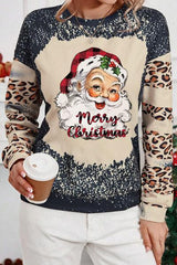 Merry Christmas Leopard Santa Claus Sweatshirt-MXSTUDIO.COM