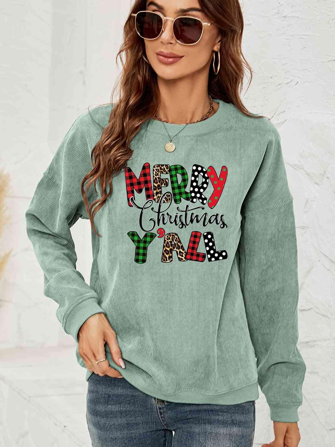 Merry Christmas Y'All Women Long Sleeve Sweatshirt-MXSTUDIO.COM