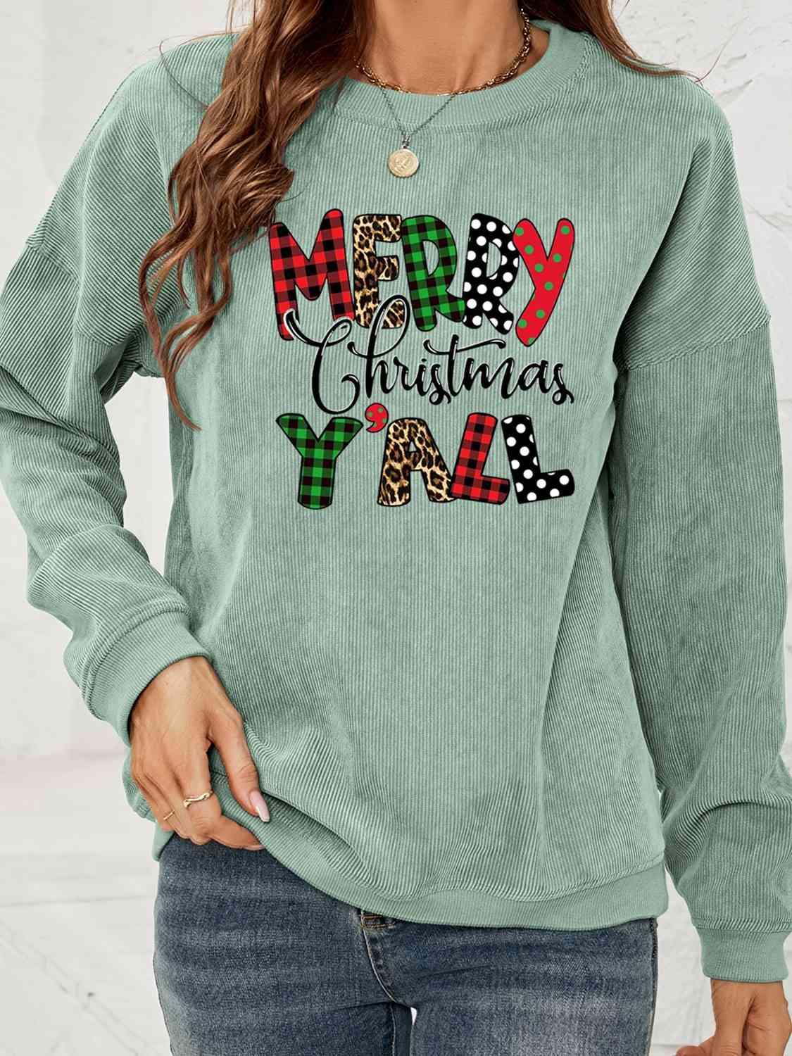 Merry Christmas Y'All Women Long Sleeve Sweatshirt-MXSTUDIO.COM