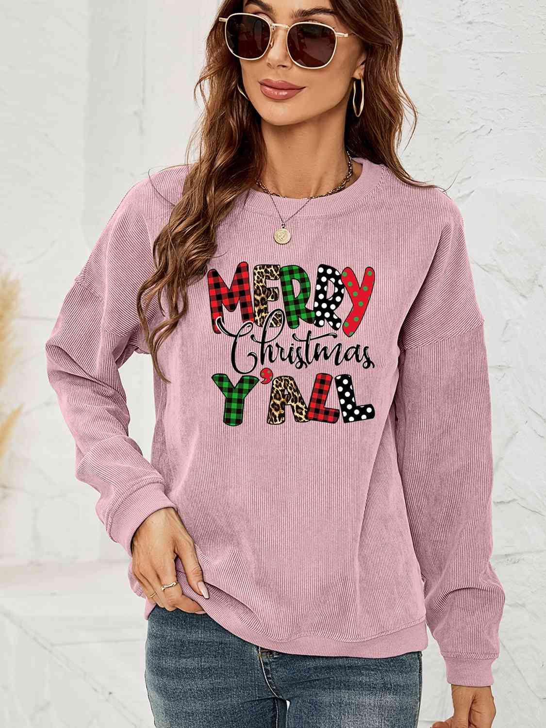 Merry Christmas Y'All Women Long Sleeve Sweatshirt-MXSTUDIO.COM