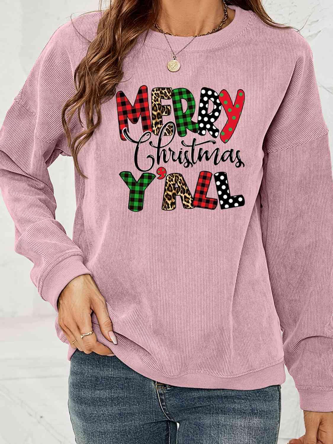 Merry Christmas Y'All Women Long Sleeve Sweatshirt-MXSTUDIO.COM