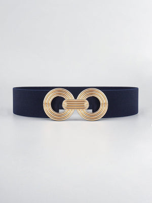 Mesmerize Me Geometric Buckle Wide Stretch Waist Belt - MXSTUDIO.COM