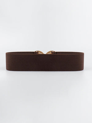 Mesmerize Me Geometric Buckle Wide Stretch Waist Belt - MXSTUDIO.COM