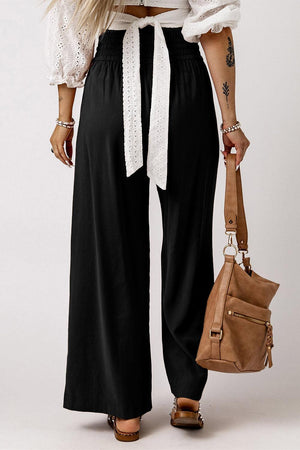 Midweek Break Drawstring High Rise Wide Leg Pants - MXSTUDIO.COM