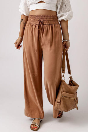 Midweek Break Drawstring High Rise Wide Leg Pants - MXSTUDIO.COM