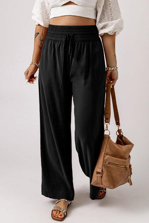 Midweek Break Drawstring High Rise Wide Leg Pants - MXSTUDIO.COM