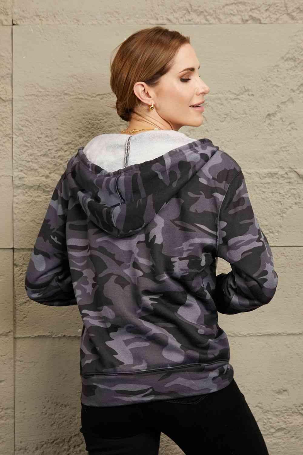 Military Look Camouflage Jacket With Hood-MXSTUDIO.COM