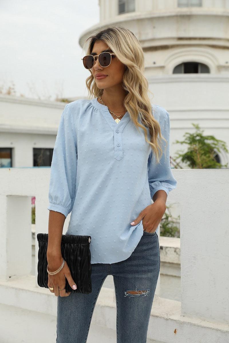 Mindset Is Everything Three Quarter Sleeve Blouse - MXSTUDIO.COM