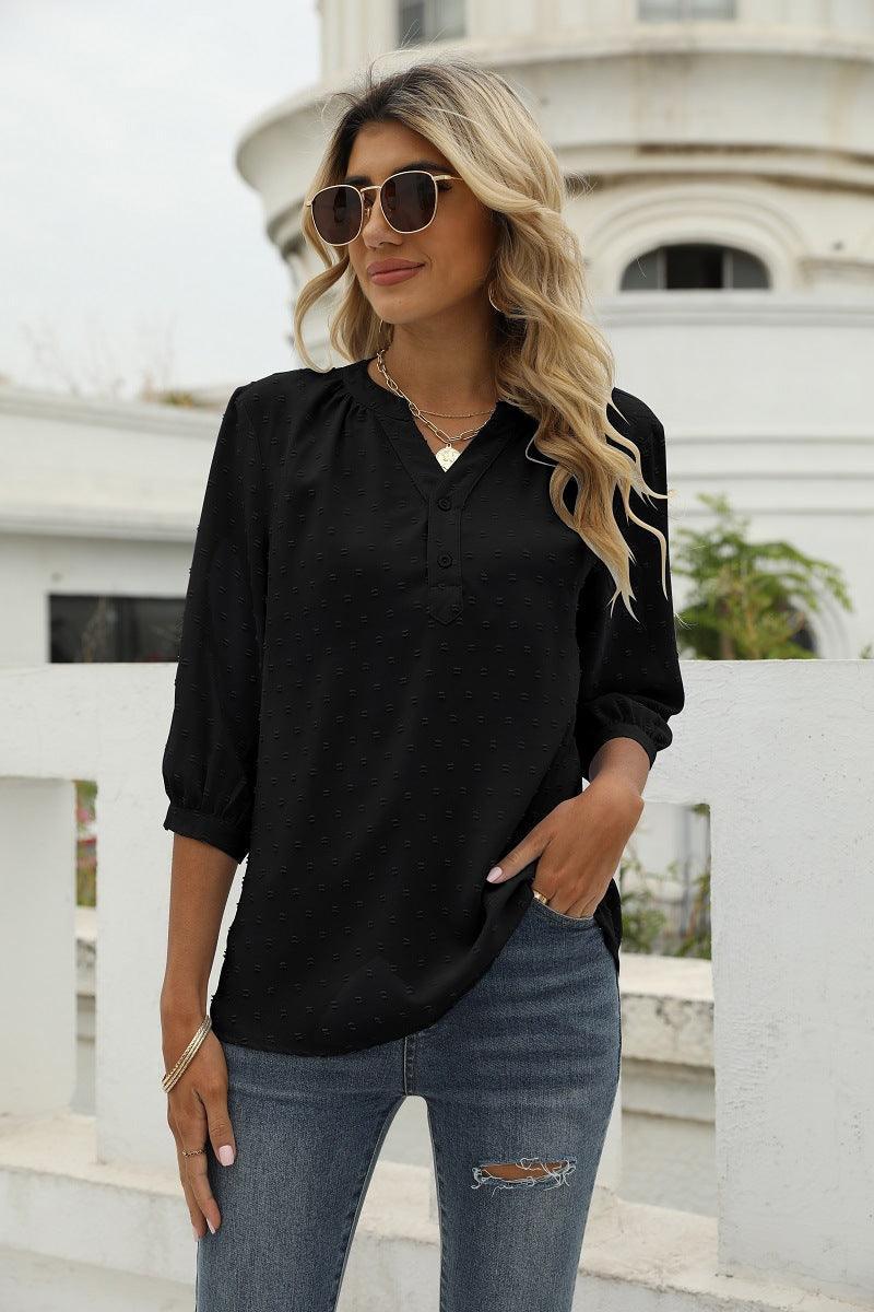 Mindset Is Everything Three Quarter Sleeve Blouse - MXSTUDIO.COM