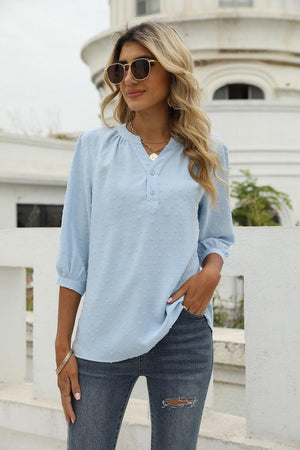 Mindset Is Everything Three Quarter Sleeve Blouse - MXSTUDIO.COM