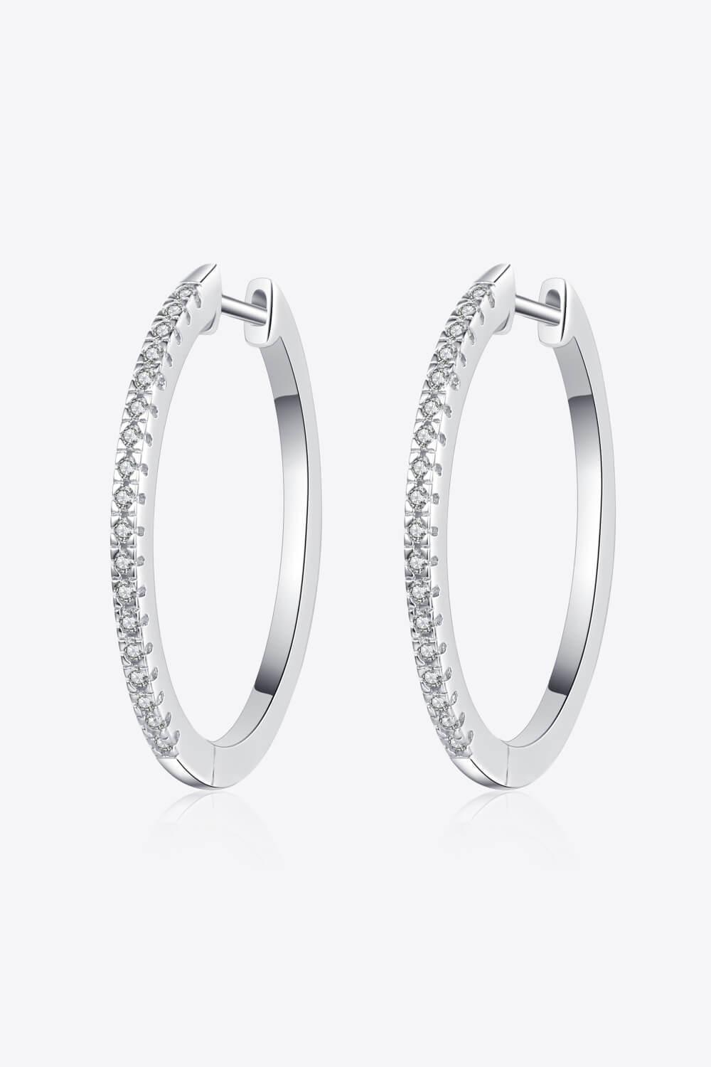 Minimalist 0.5 Carat Moissanite Hoop Earrings - MXSTUDIO.COM