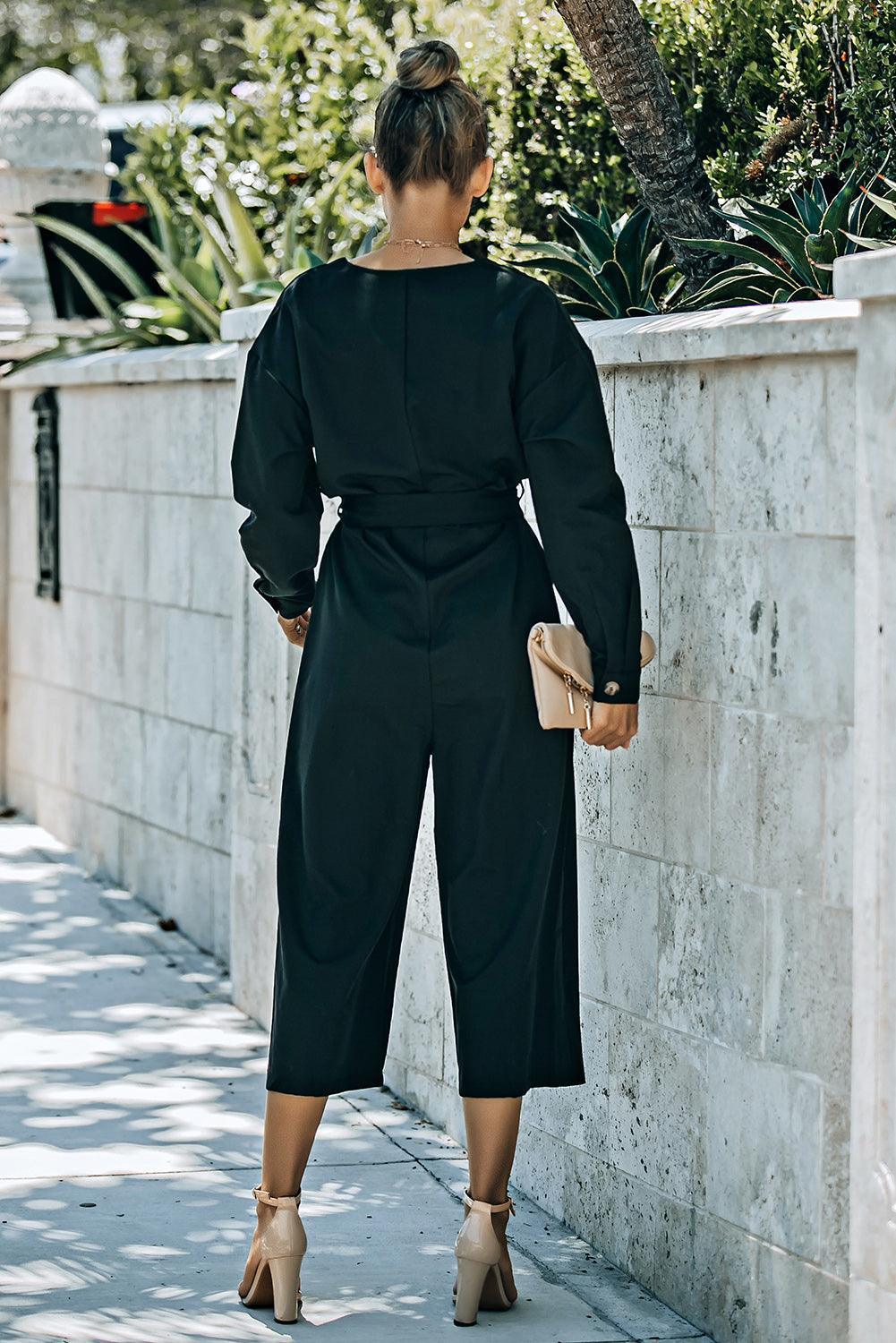 Miss Independent Crop Leg Long Sleeve Jumpsuit - MXSTUDIO.COM