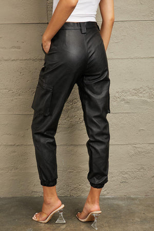 Miss Independent High Rise Leather Jogger Pants - MXSTUDIO.COM