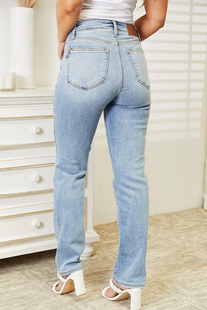 Miss Practical High Waisted Straight Leg Jeans - MXSTUDIO.COM