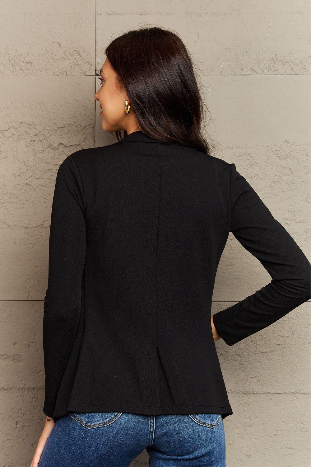 Miss Secretary Collared Long Sleeve Blazer - MXSTUDIO.COM