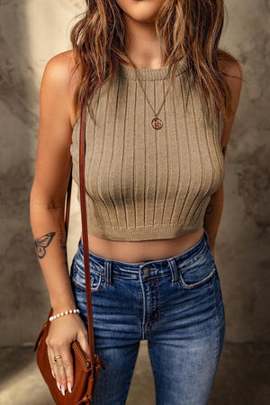 Missed Me? Knit Ribbed Cropped Top - MXSTUDIO.COM