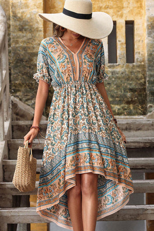 Modern Bohemian Short Sleeves Dress - MXSTUDIO.COM