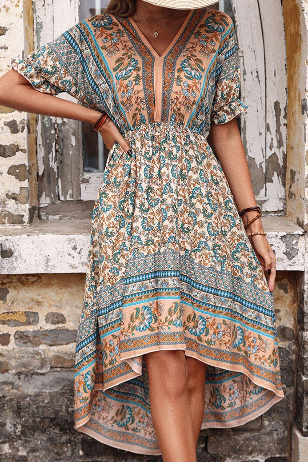 Modern Bohemian Short Sleeves Dress - MXSTUDIO.COM