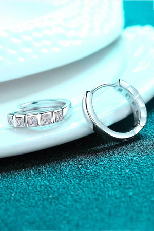 Modern Huggie Sterling Silver Moissanite Earrings - MXSTUDIO.COM