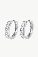 Modern Huggie Sterling Silver Moissanite Earrings - MXSTUDIO.COM