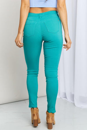 Modern Vibe Plus Size Sea Green Skinny Jeans - MXSTUDIO.COM