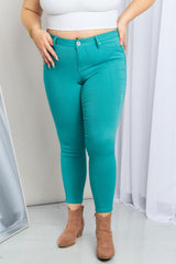 Modern Vibe Plus Size Sea Green Skinny Jeans - MXSTUDIO.COM