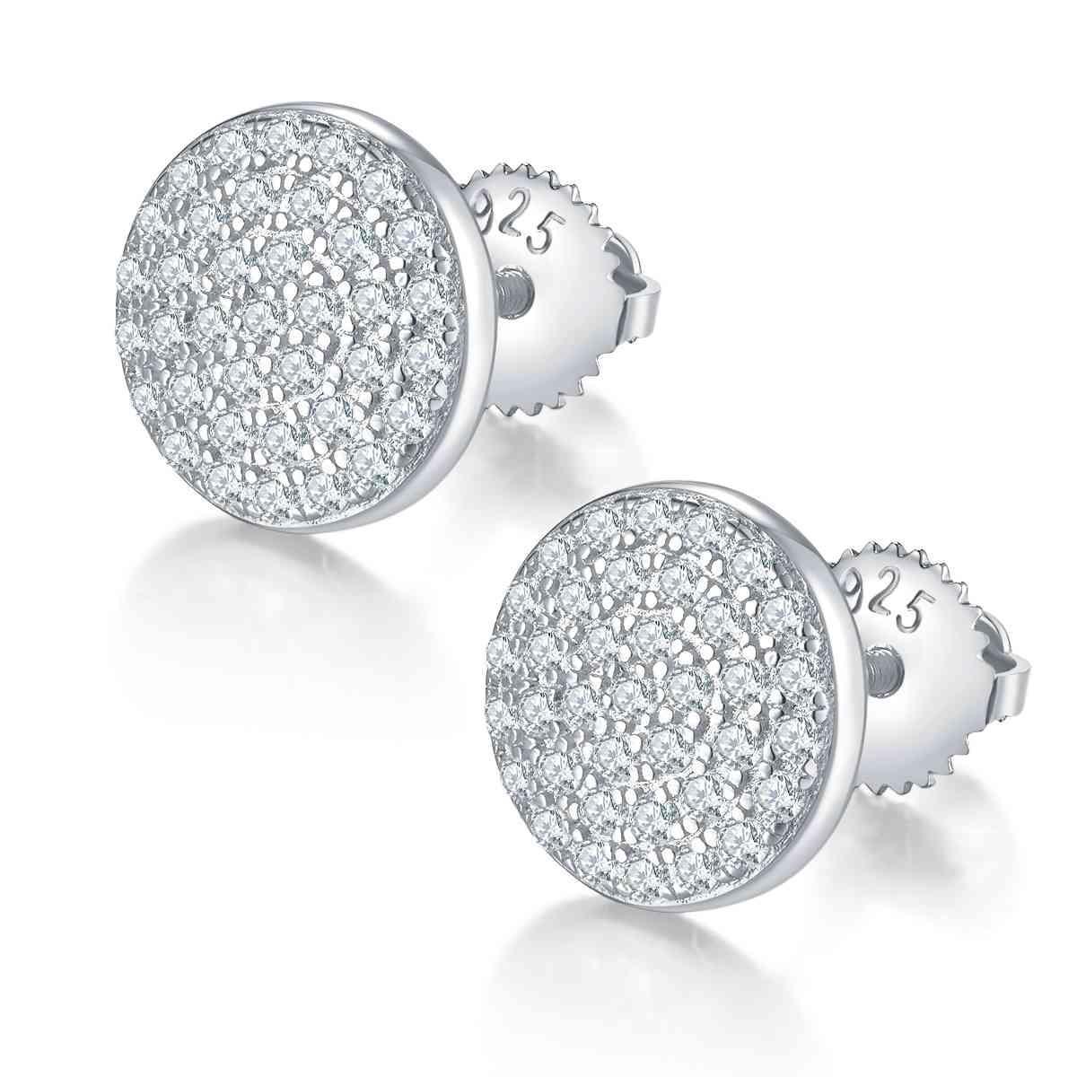 a pair of white gold and diamond earrings