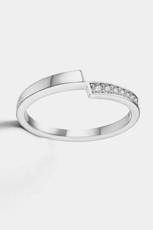 a white gold ring with diamonds on it