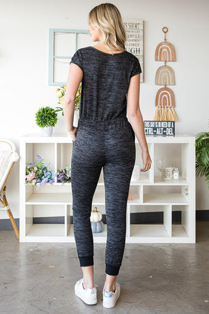 Motivated Short Sleeve Skinny Leg Jumpsuit - MXSTUDIO.COM